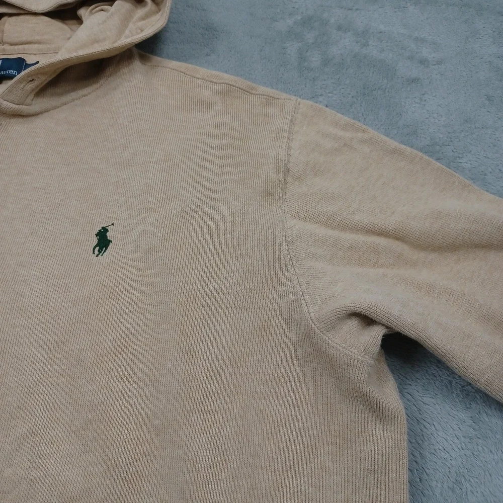 Polo Ralph Lauren Jacket Mens‎ XL Brown Hooded Full Zip Pockets Preppy